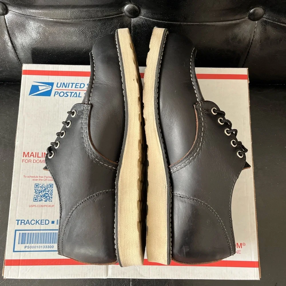 Red Wing 8090 Oxford Black Featherstone‎ Leather Sz 9D Made in USA
